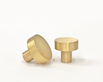 Solid Satin Brass Texture Knurled Drawer Pulls And Etsy