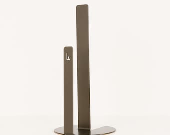 Modern Paper Towel Holder | Standing Paper Towel Dispenser w/ Custom Steel Design & Protective Cork Base (Oil-Rubbed Bronze)