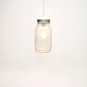 Mason Jar Pendant Light - 1 Quart Jar (Clear)