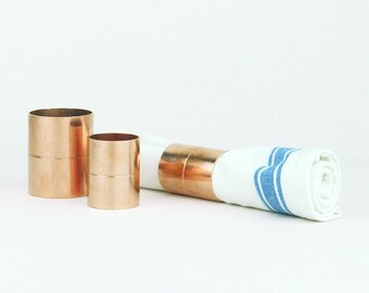 Copper Napkin Rings (Set of 4) - Solid Copper Napkin Holders