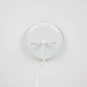 Bare Bulb Pendant Light White Porcelain Socket w/ Twisted Cloth Cord image 3