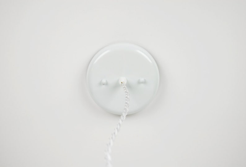 Bare Bulb Pendant Light White Porcelain Socket w/ Twisted Cloth Cord image 3