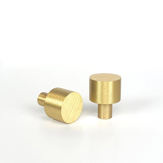 Solid Brass Cabinet Knobs Round Door Knobs Drawer Pulls Etsy