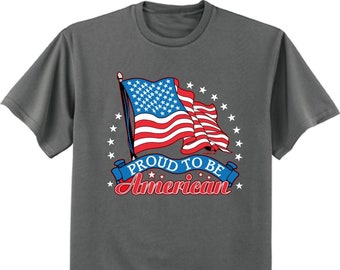 Camisas grandes y altas Hombres Orgullosa bandera americana