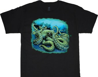 Camisas grandes y altas Camiseta gráfica para hombre Pulpo