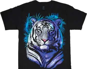 Big and Tall T-shirt White Bengal Tiger