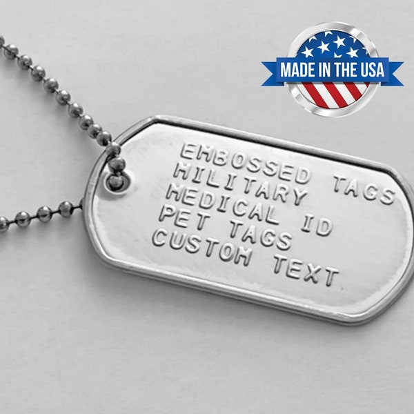 Custom Military Dog Tags Personalized Army Navy Marine Gifts Medical ID Pet Tags