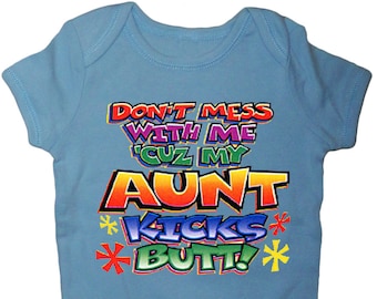 Funny saying baby shirt funny Aunt shirt auntie infant tee baby shower gift