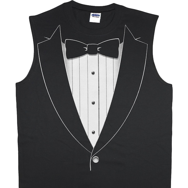 Tuxedo Shirt Mens Sleeveless Muscle Tee