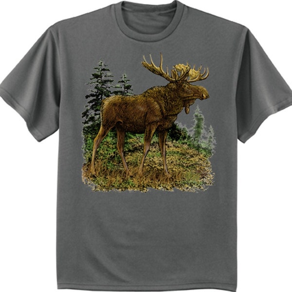 Moose T-shirt Mens Graphic Tees Vermont Maine Wildlife Gifts