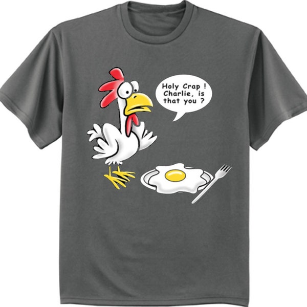 Mens Funny T-shirt Graphic Tee Chicken Egg