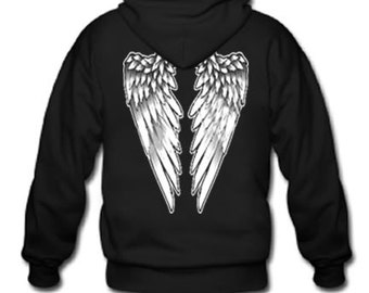 angel wings on back of shirt