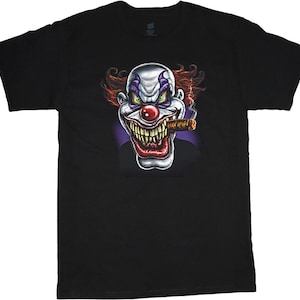 Big and Tall Mens T-shirt Evil Scary Clown Cigar Tee Gift for Men