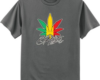 Stoner gifts for men rasta pot leaf decal mens tee