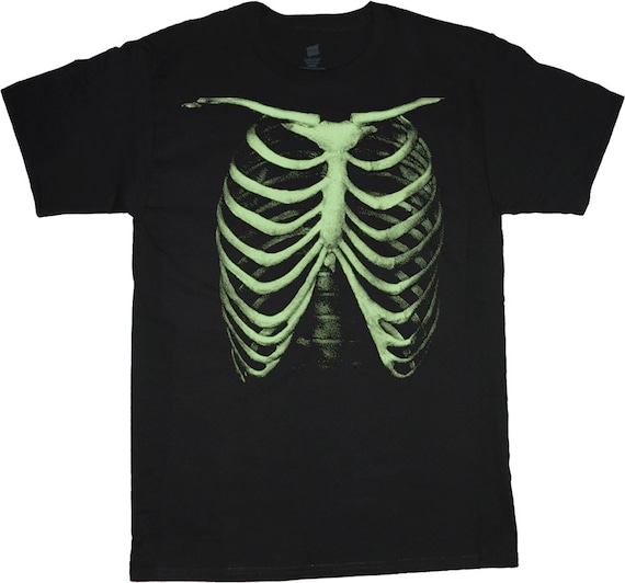Camiseta de esqueleto que brilla en la oscuridad, disfraz de Halloween para  hombre con caja torácica
