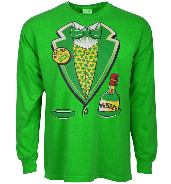 Irish Tuxedo Shirt Funny St Patrick's Day Green Tee Shirt - Etsy