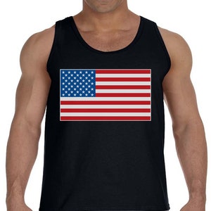 American Flag Tank Top Sleeveless Muscle Tee Shirt