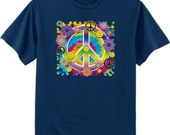 Peace sign shirt - flower child 60's hippie