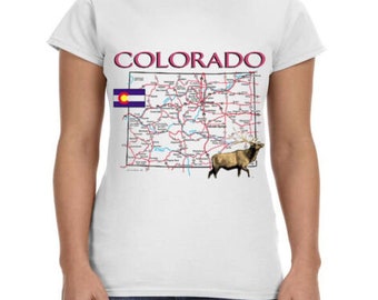 Ladies Colorado T-shirt Womens Tee Shirt