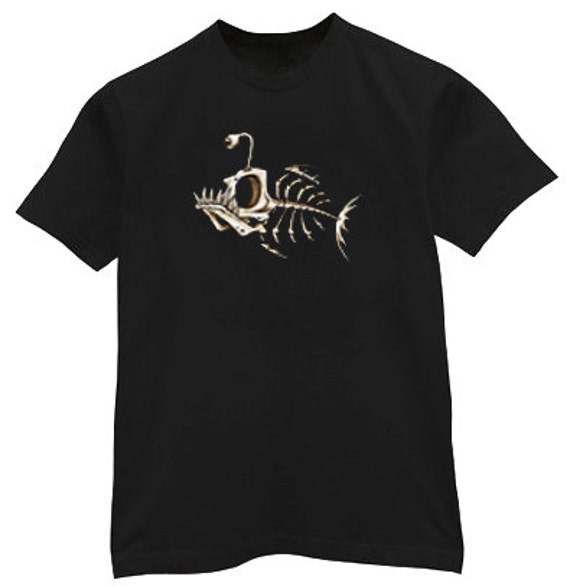 Big and Tall t-shirt fish bones decal fishing shirts for men