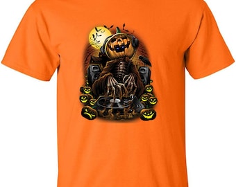 Funny Halloween T-shirt Costume Mens Pumpkin Tee