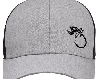 Mens Snapback Hats Fishing Fishbones Decal Baseball Hat Men