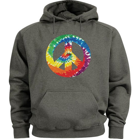 Tie Dye Peace Sign Design Hoodie Sweatshirt - Etsy