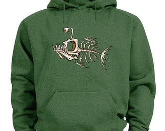 Fish Bones Graphic Hoodie Sweatshirt for Men