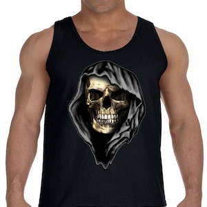 Skull T-shirt Mens Tank Top Sleeveless Muscle Tee