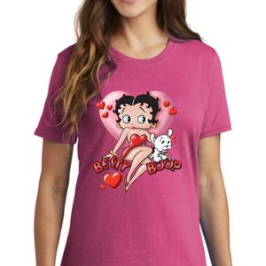 Betty Boop Women&#39;s T-shirts Ladies Licensed Character Tees Cute