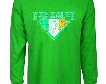 Ireland T-shirt men's green tee shirt super Irish flag St Patrick's day