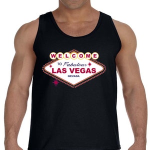 Las Vegas T-shirt Mens Tank Top Sleeveless Muscle Tee