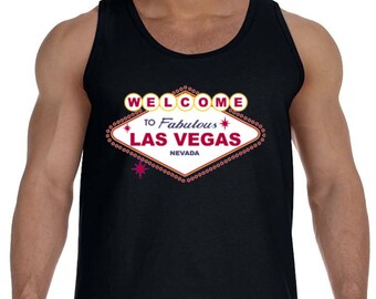 Las Vegas T-shirt Mens Tank Top Sleeveless Muscle Tee