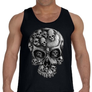 Skulls T-Shirt Mens Tank Top Ärmelloses Muskel Tee
