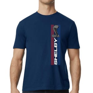 Shelby Cobra Navy Blue Graphic Design T-Shirt Ford Shelby Lover MOPA  Car Lover Shelby Fan Novelty Shelby Design Car Logo Shelby