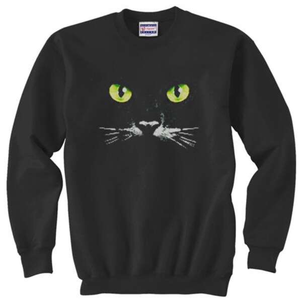 Crewneck Sweatshirt / Green Eyed Cat