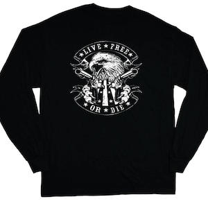 Live Free or Die Shirt Long Sleeve 2nd Amendment Decal Tee
