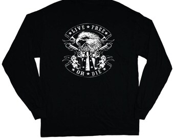 Live Free or Die Shirt Long Sleeve 2nd Amendment Decal Tee