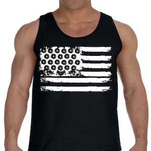 Mens Tank Top Sleeveless Muscle Tee American Flag