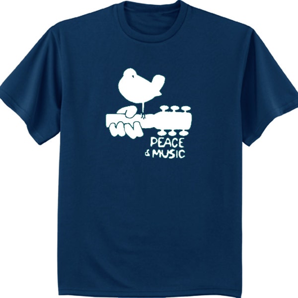 Woodstock Shirt - Frieden und Musik Gitarre