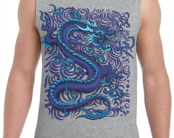 Dragon Shirt, Blue Dragon T-Shirt, Blue Dragon, Fantasy, Liquid Blue, Licensed, Mid Evil, Dragons, Blue, Dragon Crawling, Blue Dragons