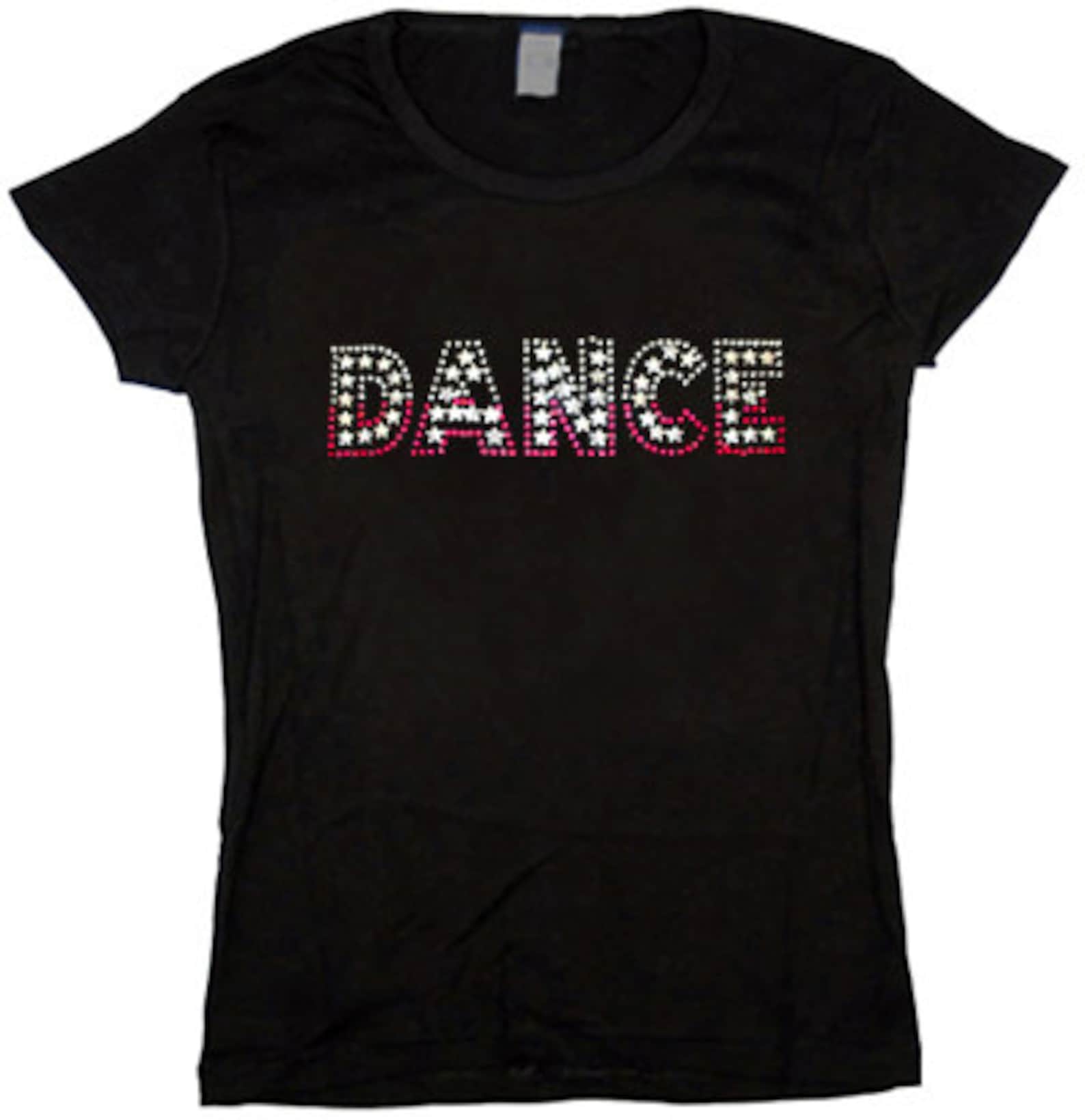 Ladies Tshirt / Rhinestone / Sequins / Dance design Etsy