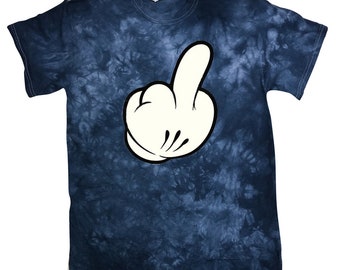Middle Finger Funny Graphic Tee Tie Dye T-shirt for Men