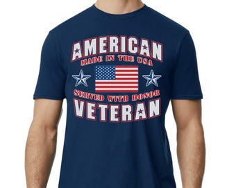 American Veteran American Flag Patriotic T-Shirt 4 Th of July Support The Veteran For there Service Proud Veteran Graphic Design Logo