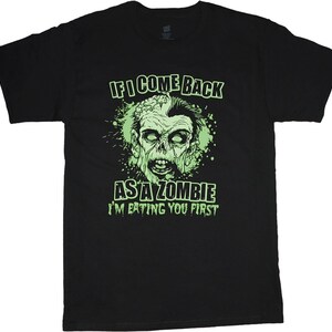 Glow In The Dark Zombie T-shirt Mens Halloween Costume Funny Tee