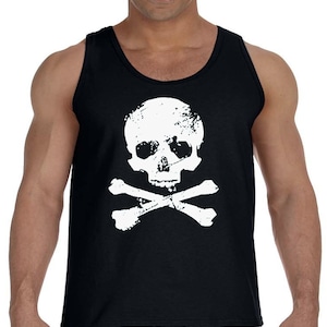 Skull Crossbones Piraten T-Shirt Mens Tank Top Ärmelloses Muskel T-Shirt