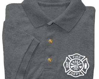 Firefighter gift Men's polo shirt fireman fire fighter polo