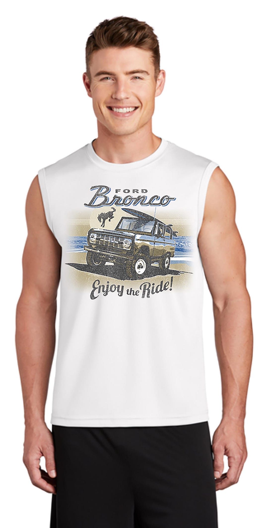 Ford Bronco Enjoy the Ride Ford Proud American T-shirt Mens Muscle Tee ...