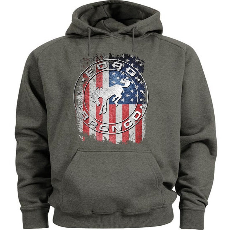 Ford Bronco Hoodie Sweatshirt American Flag Etsy