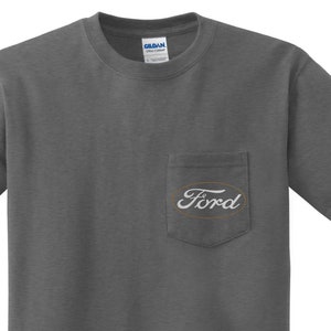 Mens Pocket Tee Shirt - Ford Motors Tee Shirt